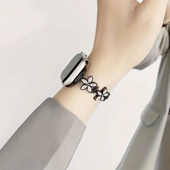 Stainless Steel Flower Bracelet Watch Band - Picture 2 of 4